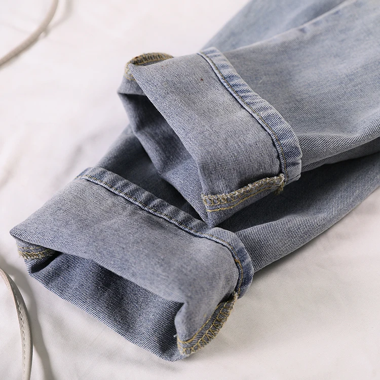 

Spring and Autumn One-piece Women's Wide-legged Denim Strappy Pants Large Size Casual Denim Overalls High Waisted Jeans jeans