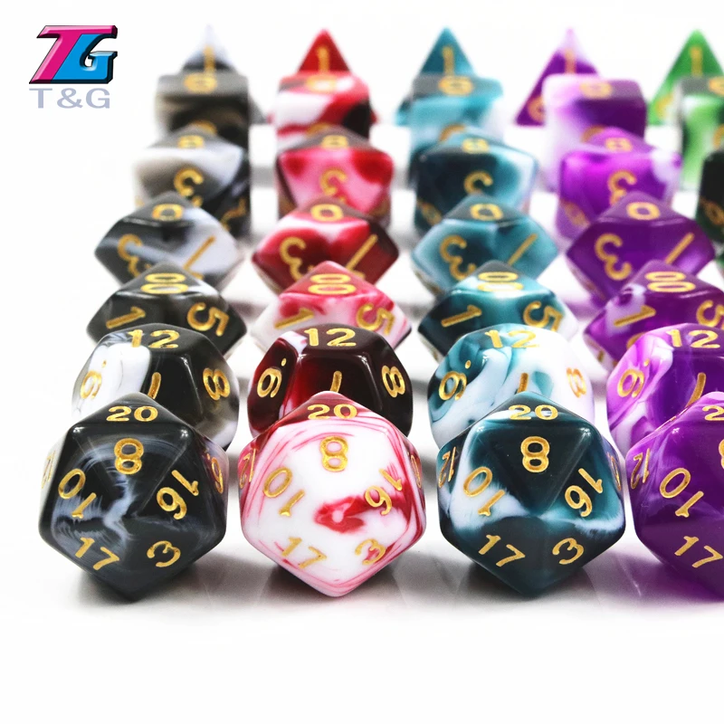 7 шт трпг кости для DnD D4-D20 многосторонние аксессуары настольной игры | Спорт и