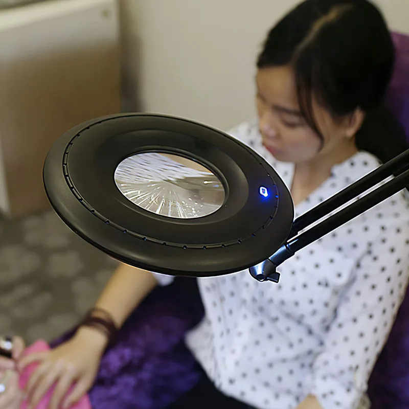

8X Magnifier LED Lamp Universal Adjustment Nail Manicure Cosmetology Salon Skincare Beauty Light Tattoo Handwork Embroidery