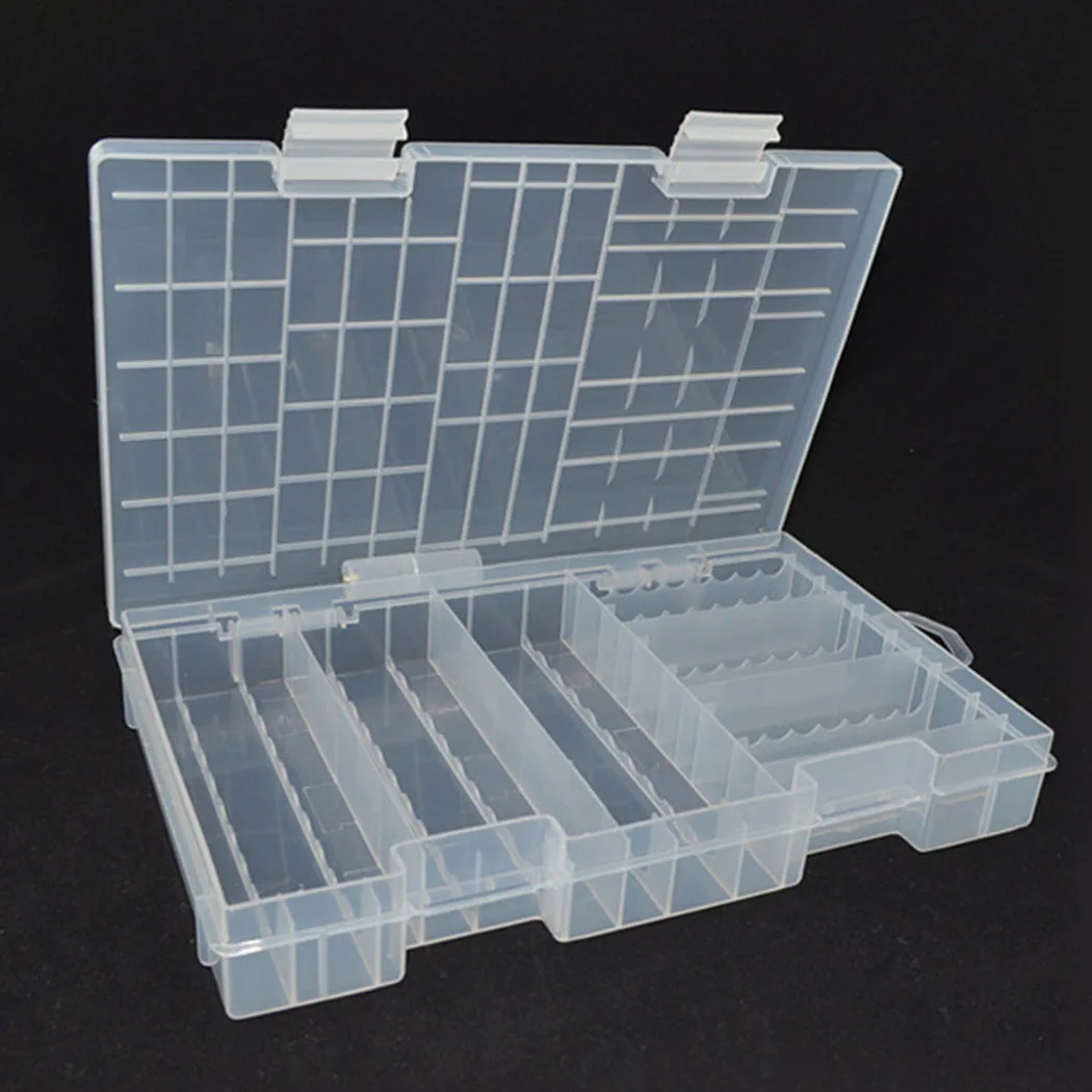 

1 X Battery Case 25.3*17.1*3.6cm Transparent Plastic Battery Storage Box For Placed 100pcs AAA AA Battery In Stock