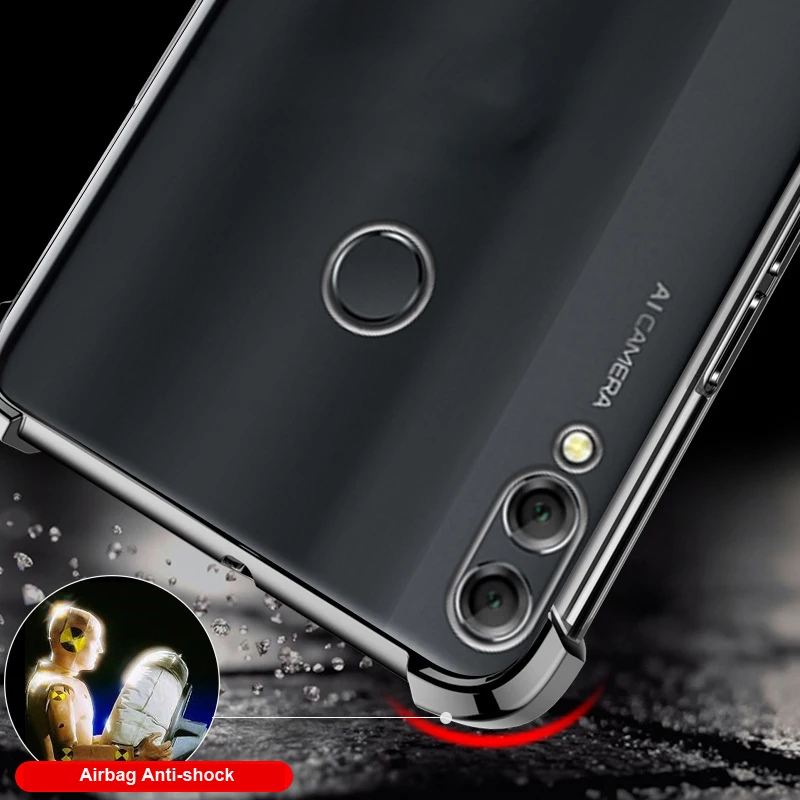3D Laser Elecplating Airbag Case for Huawei Honor 9X Pro 8X Max Nova 4 V20 View 20 Y9S Anti-shock Transparent Cover Funda |