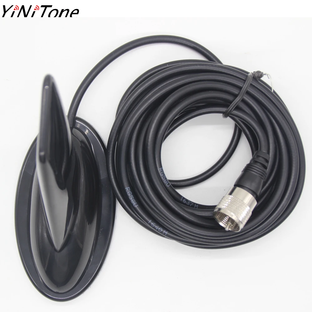 YiNiTone PL-259 Shark Fin Design VHF UHF 144/430Mhz Dual Band Antenna for QYT KT-7900D KT-8900 BAOJIE BJ-328 BJ-318 TYT BAOFENG