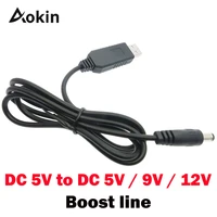 usb power boost line dc 5v to dc 5v 9v 12v step up module usb converter adapter cable 2 1x5 5mm plug aokin