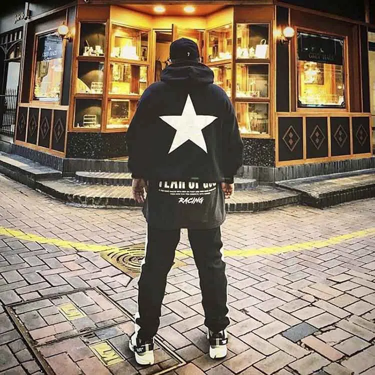 Мужская модная Двухсторонняя куртка с капюшоном и пятиконечной звездой|Мужские