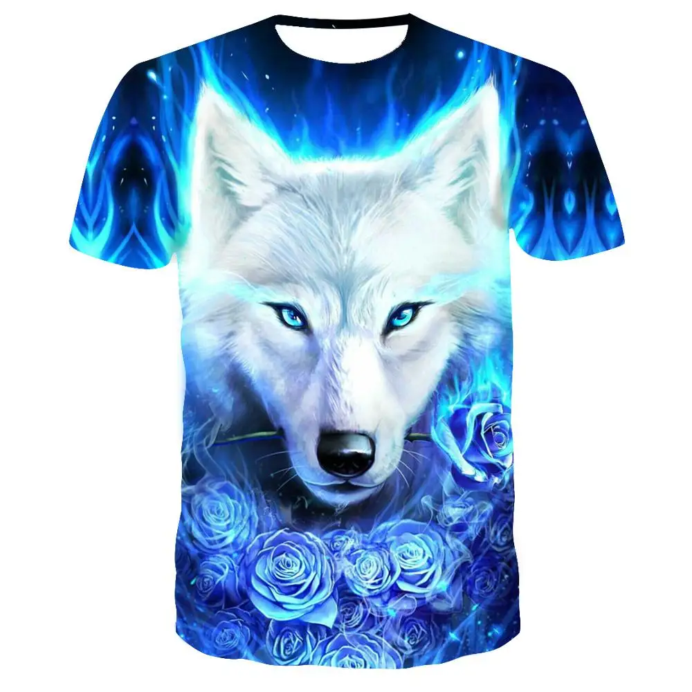 2019 новейшая забавная футболка с 3D принтом волка животными мужские летние топы