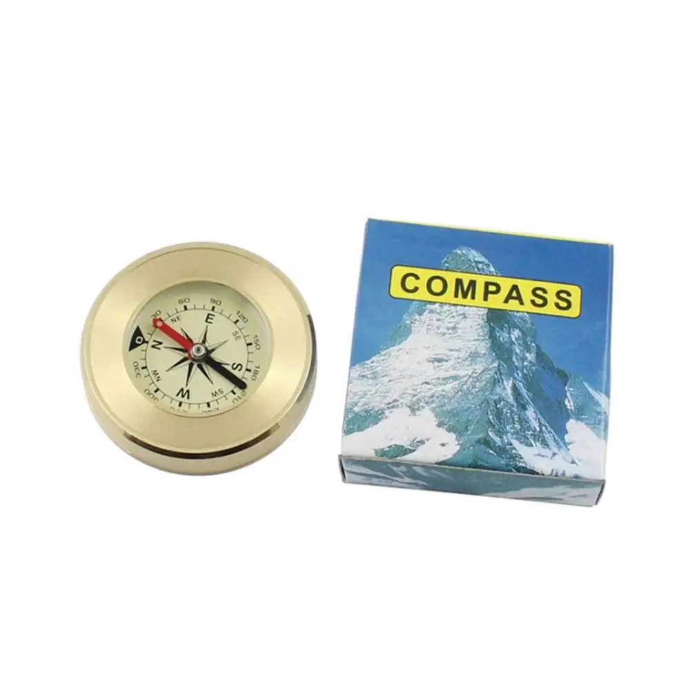 1 шт. высококачественный походный Карманный латунный Золотой Компас Портативный