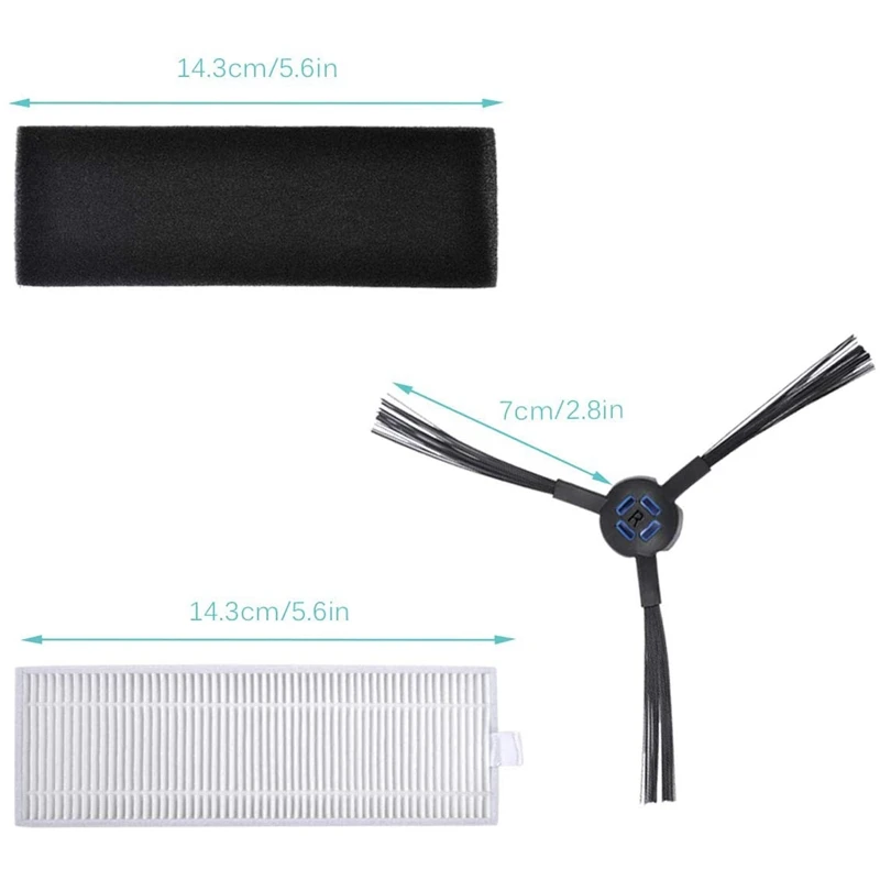 

For ILIFE A7 A9S Robotic Vacuum Cleaner Parts Replacement Accessories Kit Filters Side Brushes