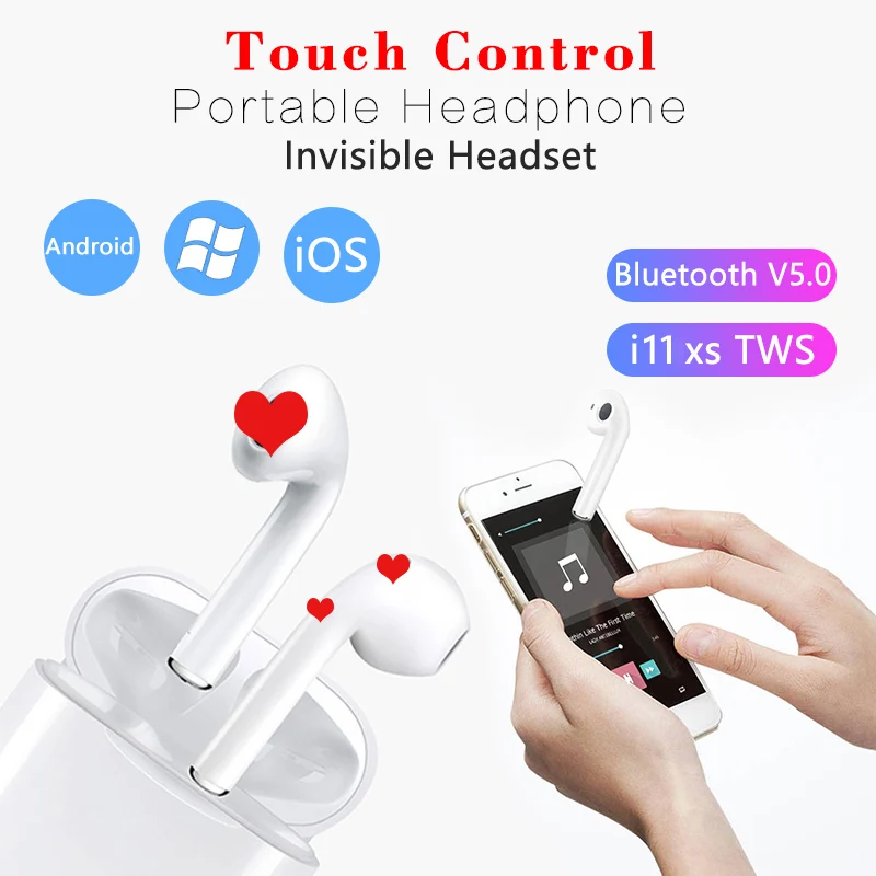 I11 5 0 беспроводные Bluetooth наушники с сенсорным управлением портативные 3D стерео