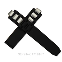 20 10 mm silicone rubber watch band stainless steel strap for chronoscaph 21 black