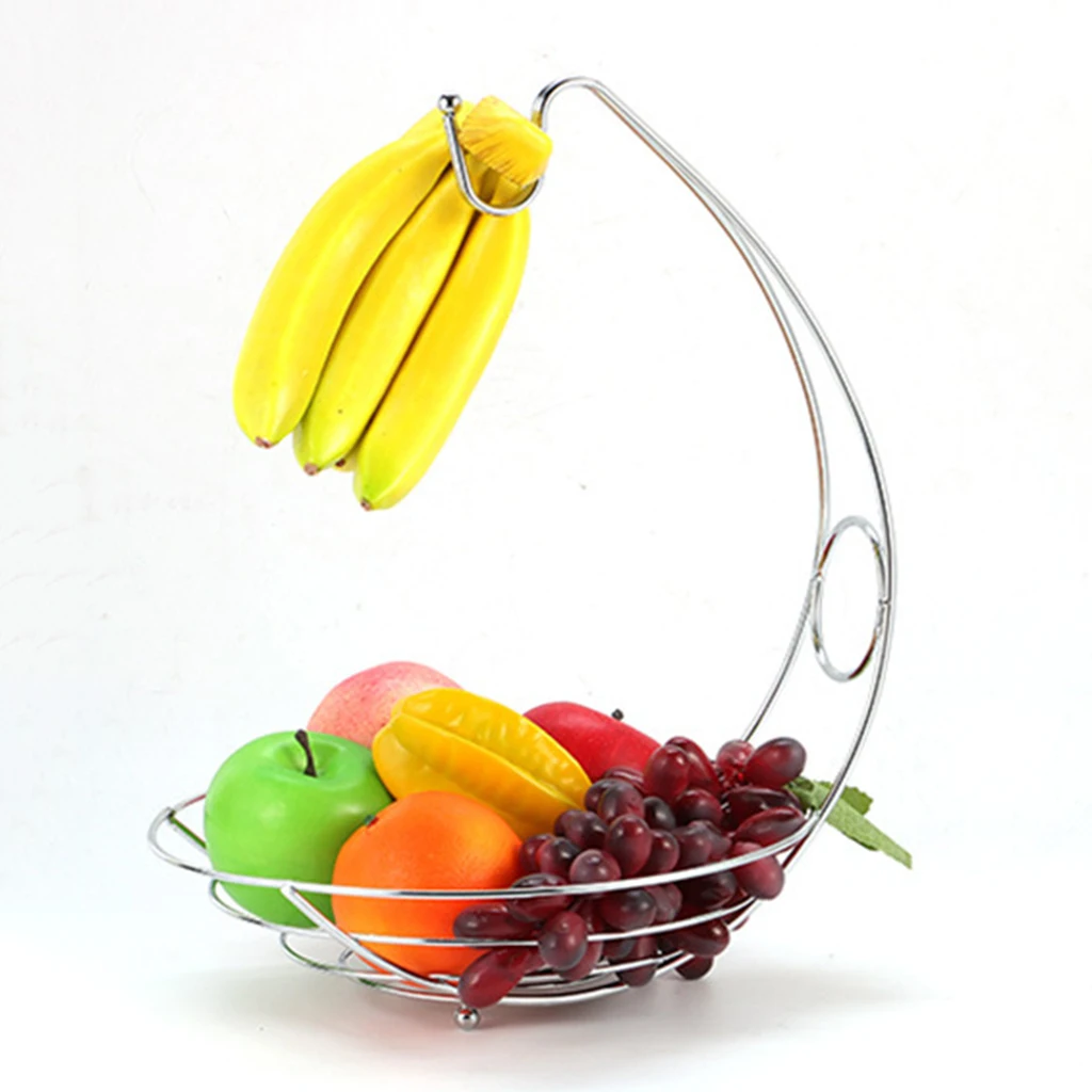 

Iron Banana Hanger Tree Holder Fruit Storage Bowl Basket Stand Hook Grapes Storage
