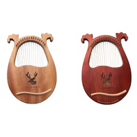 lyre harp16 strings harp portable small harp with durable steel strings wood string musical instrument