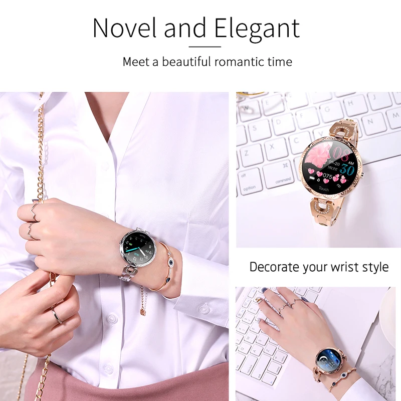 ak15 steel womens smart watch waterproof ip67 wearable device heart rate monitor sports smartwatch for women ladies free global shipping