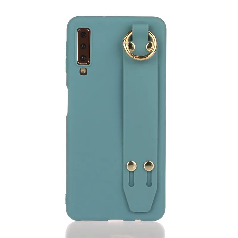 Ремешок на запястье чехол для телефона для samsung Galaxy A10 A20 A30 A40 A50 A70 A20E A10E A30S A50S Карамельный цвет чехол с браслет