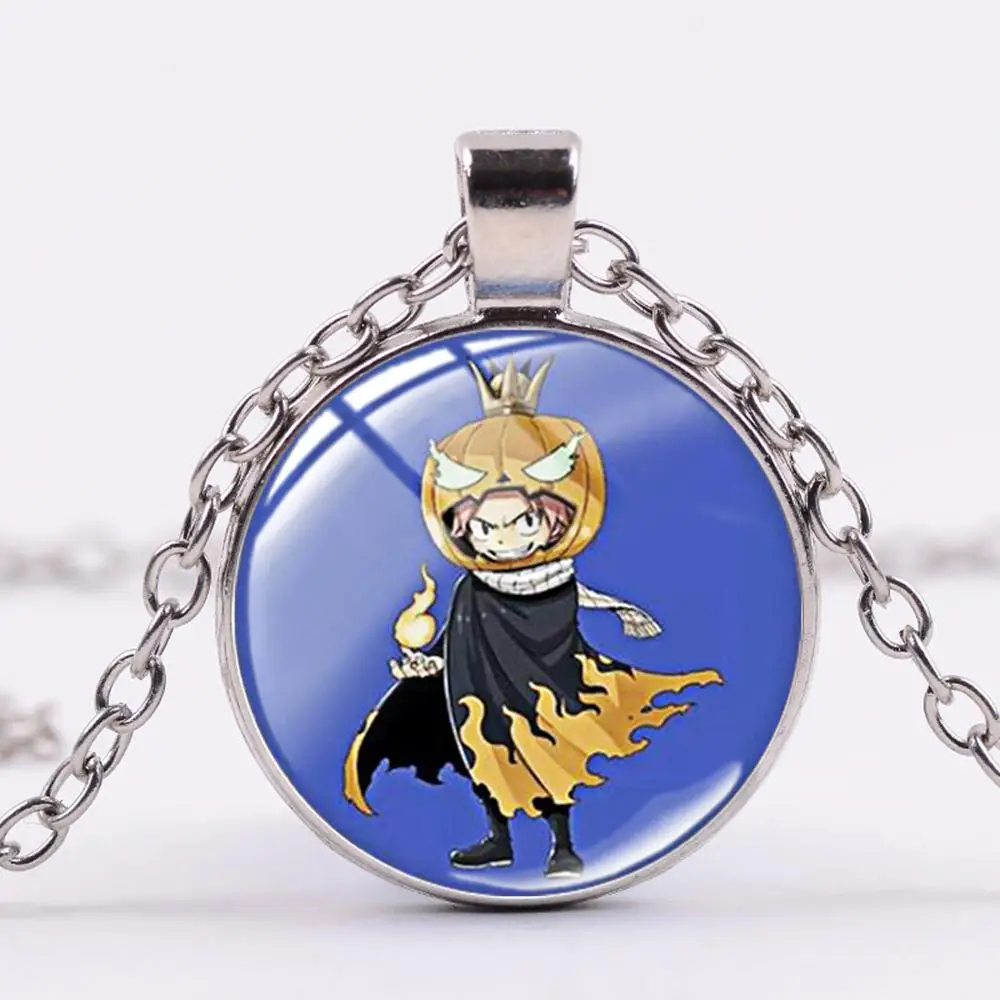 Fairy Tail Natsu Cosplay Necklace Personality Glass Photo Dome Pendant Cool Anime Cartoon Jewelry Gift for Boys | Украшения и