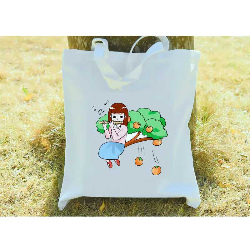 Мультяшные холщовые мешки для хранения Custom экологический Холст Tote сумки покупок