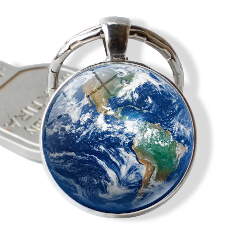 Брелок с солнечной системой Planet галактика туманность луна земля солнце Марс Jupiter