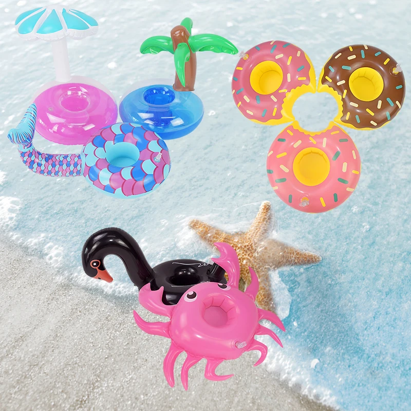 1 шт. надувной подстаканник милый Краб пончики фрукты держатель для напитков