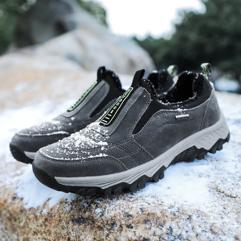 Мужские зимние треккинговые ботинки из водонепроницаемой кожи Дышащая обувь для