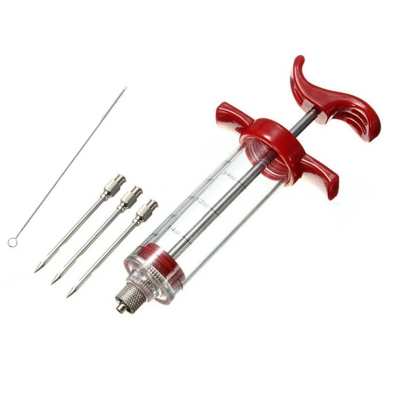 

Meat syringes Kit sauces marinades Party Turkey Needles steak Injector Chicken Roast Kitchen Cooking Injection Spices