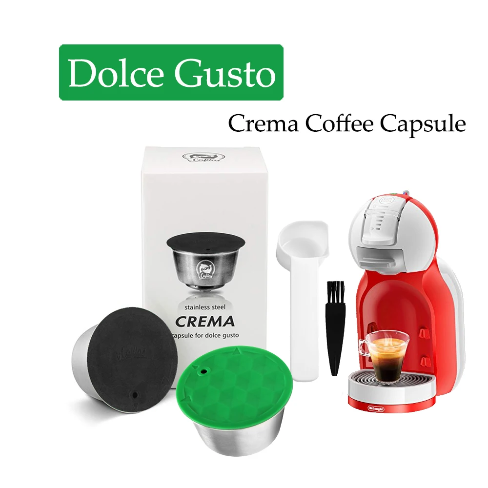 

ICafilas нержавеющая сталь для dolcegusto Crema фильтры для кофе многоразовая перезаправляемая кофейная капсула кофейные капсулы Pod корзины чашка для ...