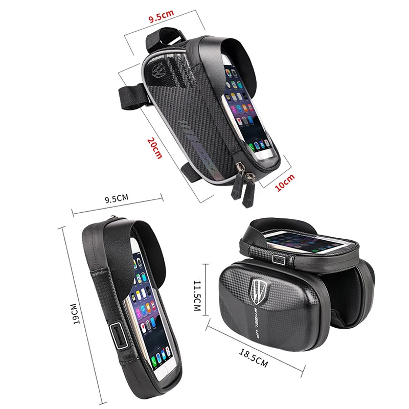 

Waterproof Large Capacity Bicycle Bag Frame Front Top Tube 6.2/6.5 Inch Phone Case Touch Screen Bag MTB Bike Accessories XA148Q