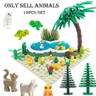 10 шт.лот, собака, черепаха, утка, совместимые с городом, строительные блоки, кирпичи, аксессуары, игрушки для детей, Монтессори, развивающие игрушки