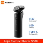 Xiaomi Mijia электробритва S500 USB аккумуляторная машинка для стрижки бороды и усов; Парикмахерская Профессиональный бритвенный станок для мужчин 3 лезвия моющиеся