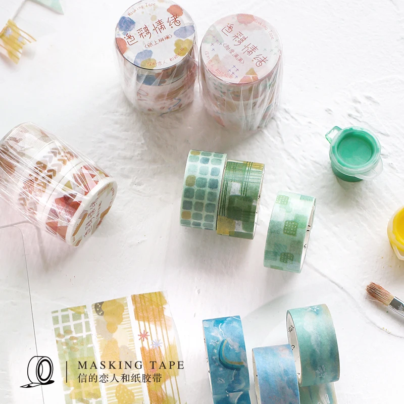 

24 шт./лот бумажная декоративная лента серия color Emotion Маскировочная лента washi tape