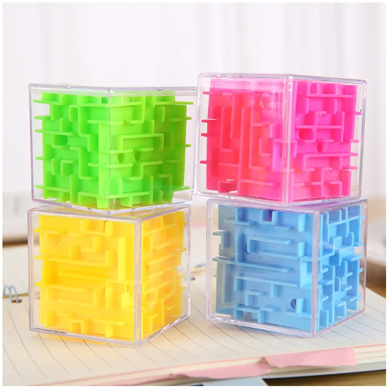 

3D Maze Magic Cube Transparent Six-sided Puzzle Speed Cube Rolling Ball Game Cubos Maze Toys for Children Educational