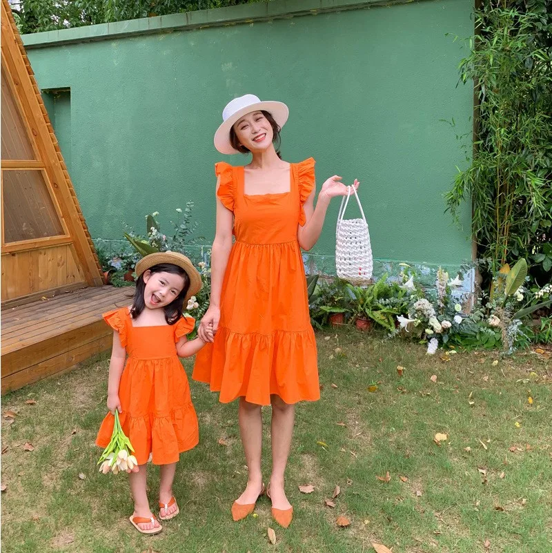 Платье для родителей и детей соблазнительное платье с вышивкой оборками на