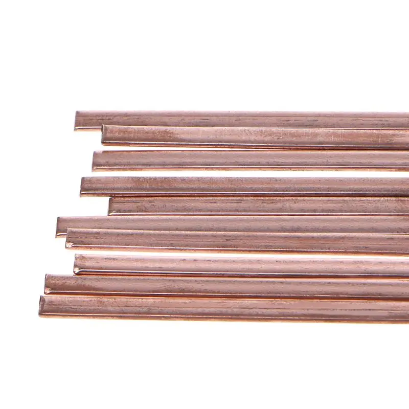 

10pcs Flat Silver Electrode Low Temperature Phosphor Copper Welding Rods 1.2X3.2X500mm