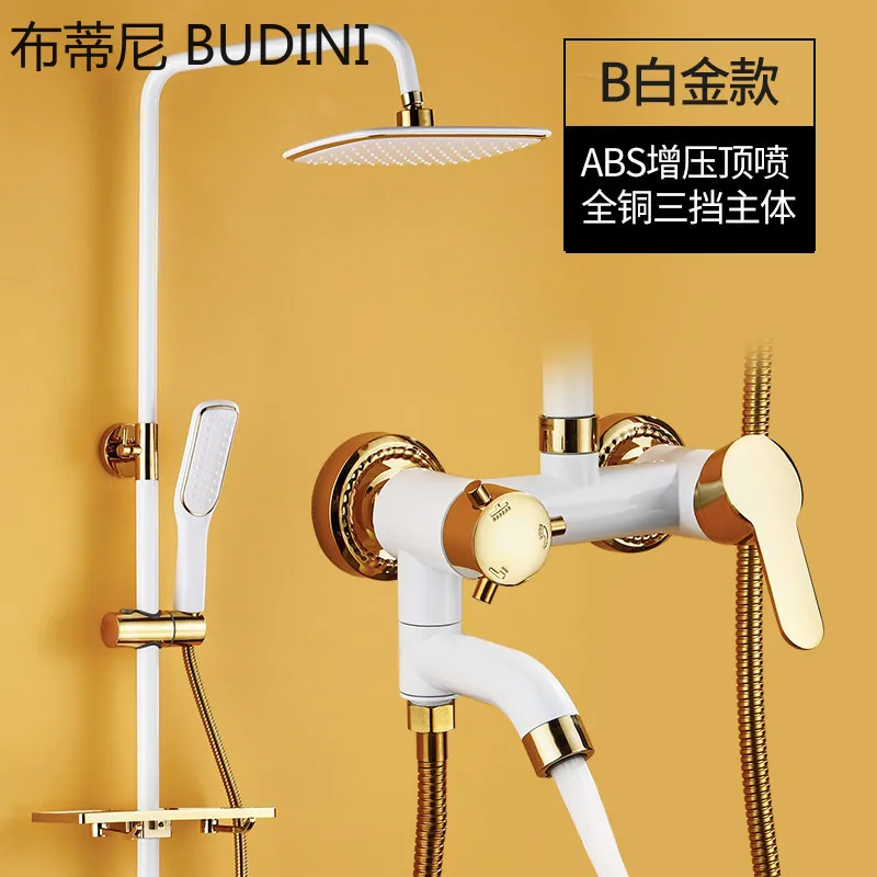 bathroom shower faucet set wall mounted black shower rain bath faucet bathtub faucet eco systems hot and cold blend mixer tap free global shipping