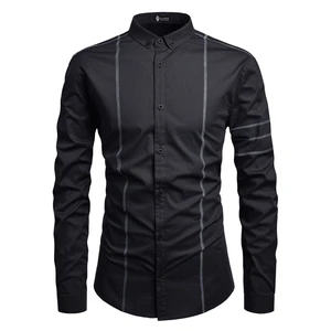 Men's shirt Men's long sleeves slender fit business dress shirt fashion brand men's casual shirt men's clothing 10 item image