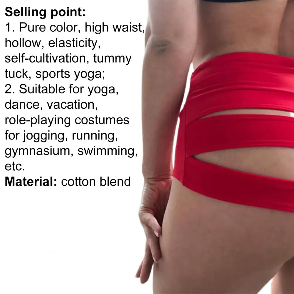 

Fashion Breathable Women Cut Out Stretch Abdomen High Waist Mini Yoga Shorts