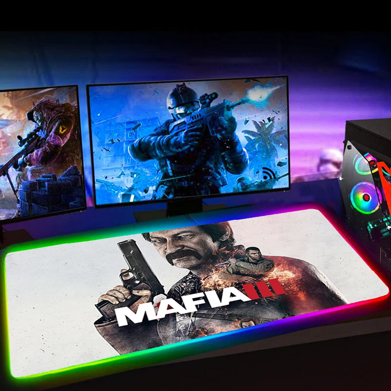 

Rgb Mafia Definitive Edition Alfombrilla Raton Computer Gaming Accessiores XXL Mause Pad LED Backlit Mat Mausepad 35x60 Mousepad