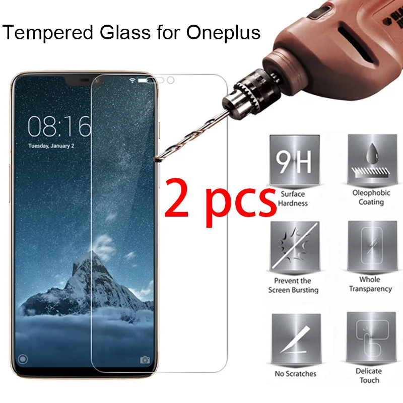 2 шт 9H HD пленка для телефона закаленное стекло Защита экрана Oneplus 7 6T 6 5 T жесткое