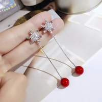 fashion jewelry pearl earrings super fairy korean version temperament all match long earrings s925 silver new needle ladies earr