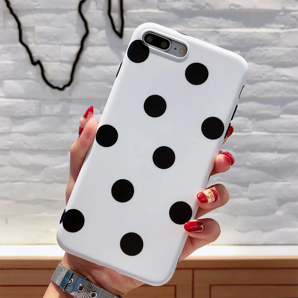 LAPOPNUT 360 милый узор в горошек чехол для телефона чехлы IPhone X Xr Xs Max 6 S 7 8 Plus Мягкий