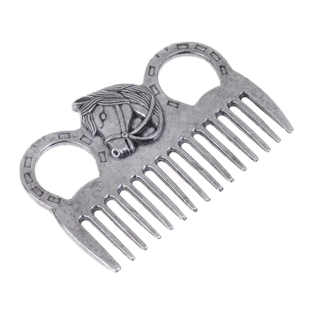 

MagiDeal Stainless Steel Polished Horse Pony Grooming Comb Tool Currycomb Accessory