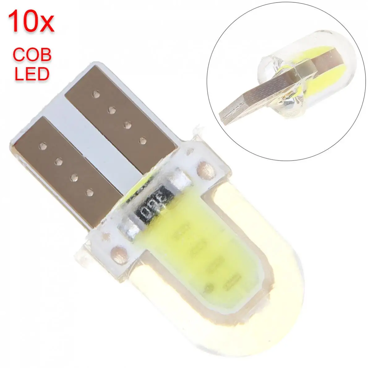 10 шт./лот T10 W5W COB 8 SMD светодиодная Автомобильная лампочка Canbus кремнезема яркая