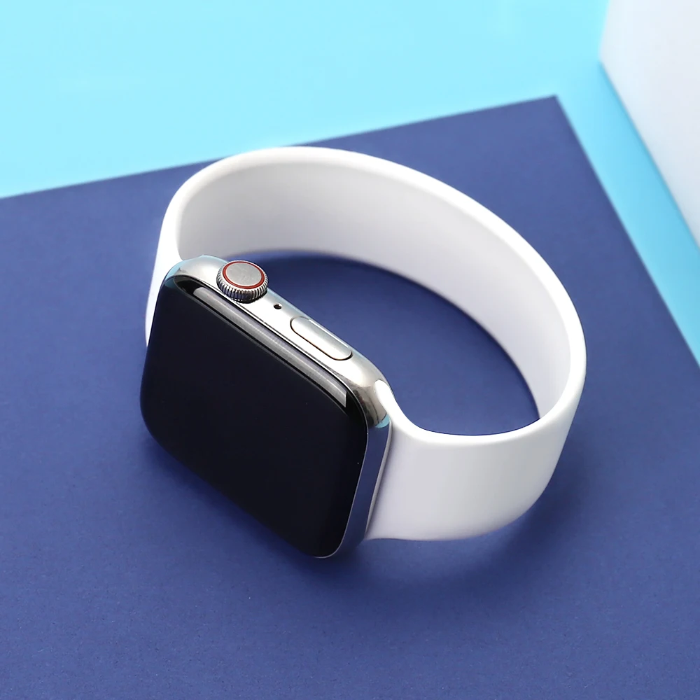Solo loop Strap for Apple Watch Band 44mm 40mm 38mm 42mm 45 mm Silicone pulseira bracelet iwatch serie 6 5/4/SE 3 7 45mm 41mm