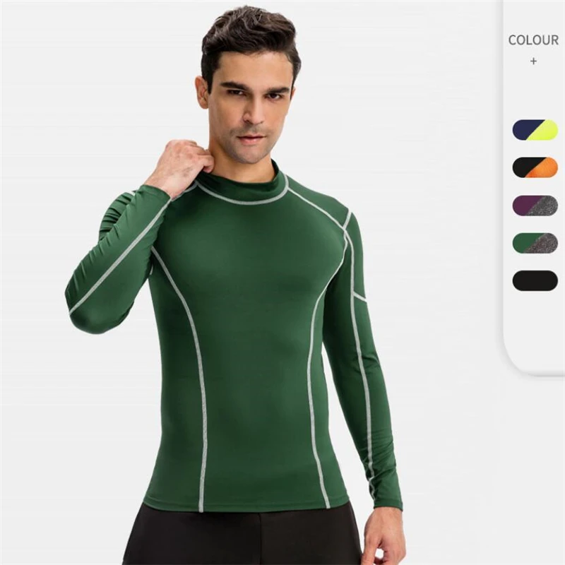 

Compression Shirt Men Bodybuilding Long Sleeve T Shirt Quick Dry Skinny T-Shirt Fitness Workout Tees Tops Jogger Gym Clothing