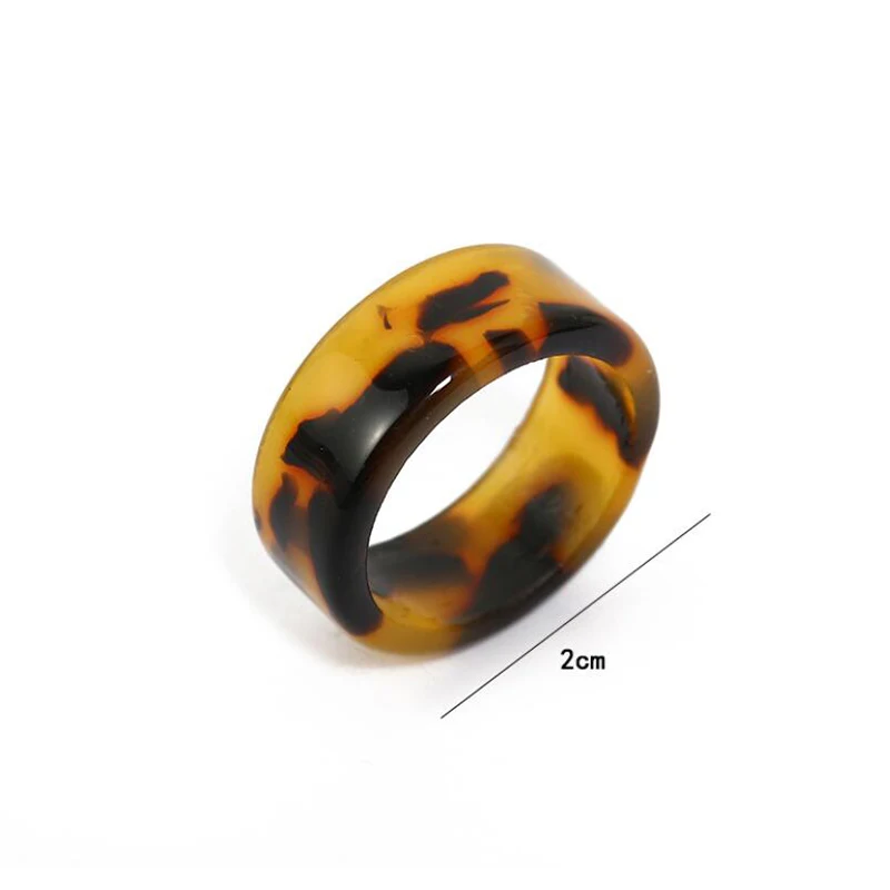 

2021 New Transparent Resin Acrylic Acetate Colourful Geometric Round Rings for Women Jewelry Party Gifts Aesthetic Vintage Rings