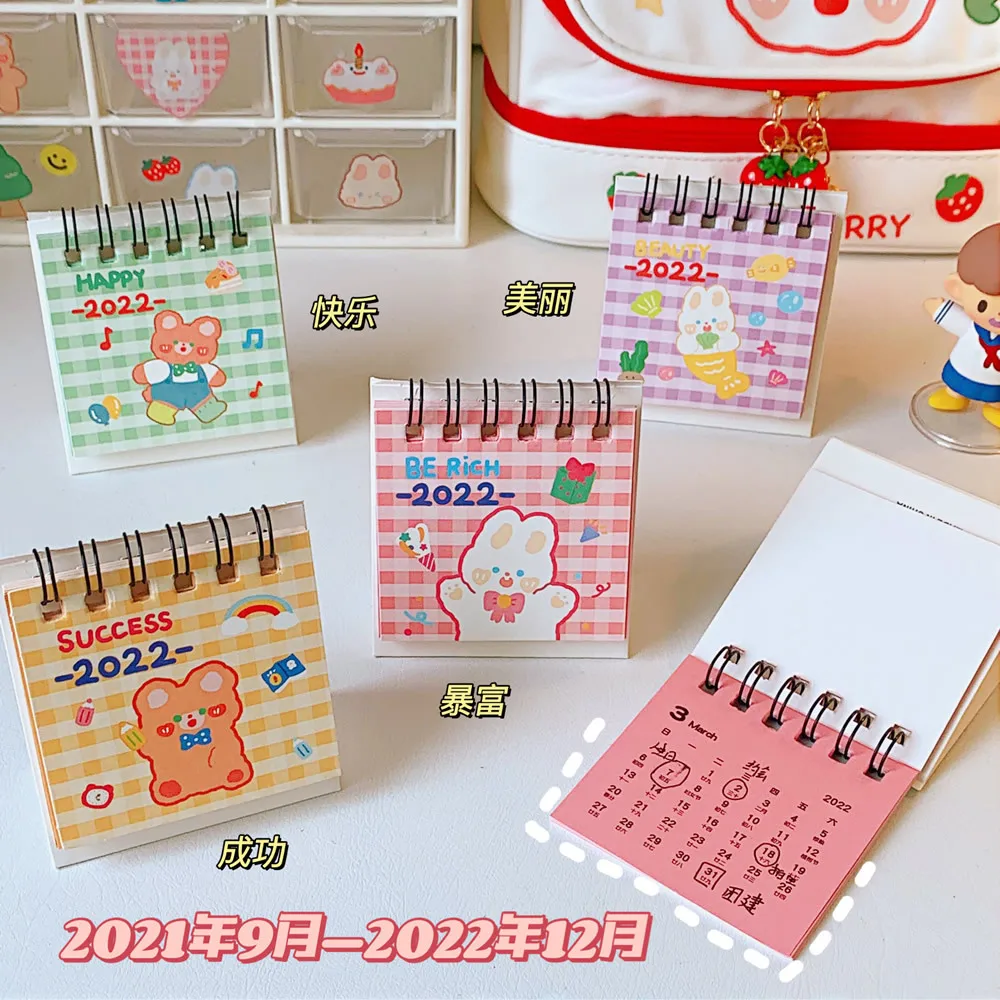 Kawaii Calendar 2022 Desk Plan Notebook Cute Desktop Book Cartoon Creative Notepad Planner | Дом и сад
