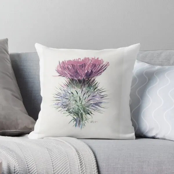 

Scottish Thistle Printing Throw Pillow Cover Case Comfort Car Bed Fashion Decor Soft Wedding Square Home Pillows not include