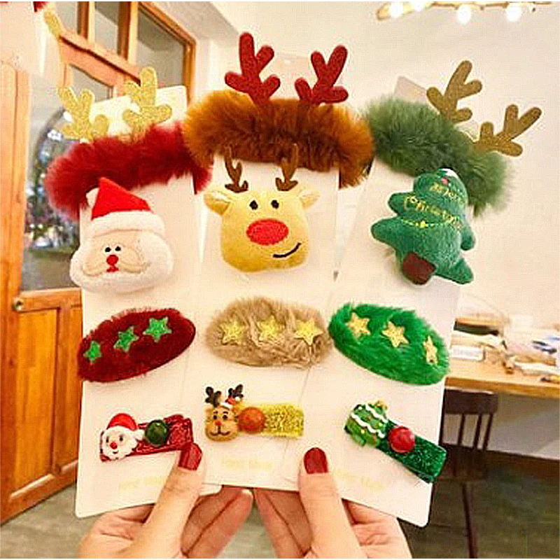 

Lovely girl Christmas cartoon antler hair clip fashion hair accessories sweet hair accessories headband hair clip set