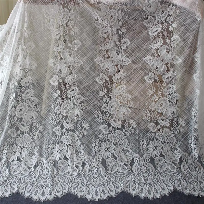 

Vintage Palace Style Tulle Lace Fabric Eyelash French Wedding Dress Sewing Accessories Fabric For Dress