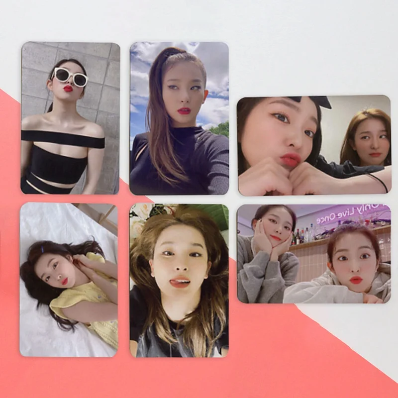 

New 6Pcs/set KPOP Red Velvet Album Photo Card PVC Cards Self Made LOMO Card Photocard