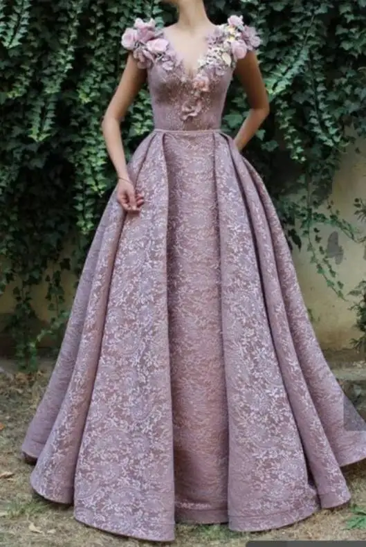 

Glamorous Luxury Dubai Arabic Wedding Dress V-Neck Ball Gowns Beaded Sexy Bridal Wedding Gowns With Pink Flowers платье vestido