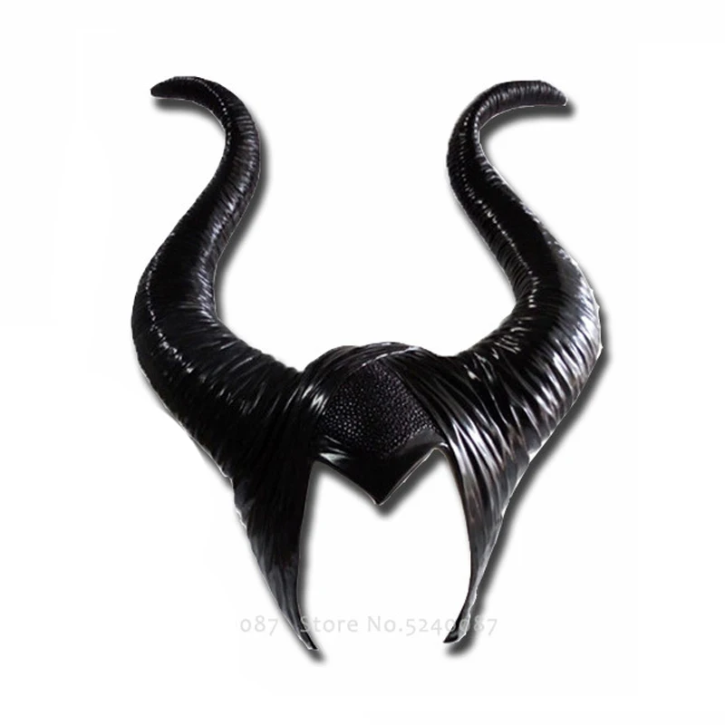 Женский латексный рожковый головной убор на Хэллоуин Карнавальная маска ведьмы
